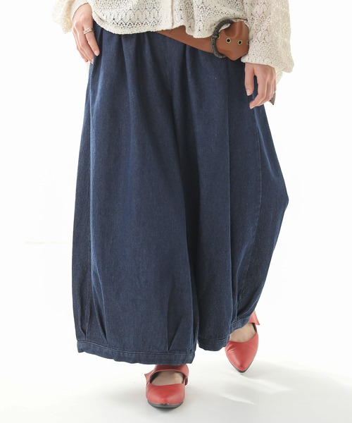 osharewalker（オシャレウォーカー）の「【廃盤】『タックボリュームデニムパンツ』（デニムパンツ・レディース・インディゴブルー/ブルー・FREE）」の7枚目の写真