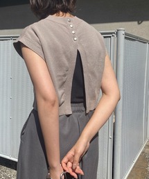 【&g'aime】ミラノリブニットショートベスト