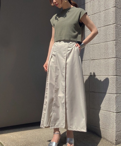 &g'aime(アンジェム)の「【&g'aime】ミラノリブニットショートベスト(ベスト・レディース・ライトグレー/ブラック/カーキ/グレイッシュベージュ・FREE)」の14枚目の写真