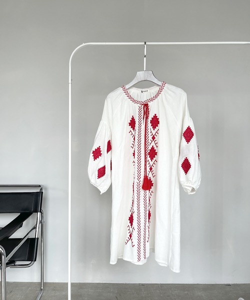 SANSeLF（サンセルフ）の「【SANSeLF】mexican tunic tops sanw71（ワンピース・レディース・ホワイト・FREE）」の5枚目の写真