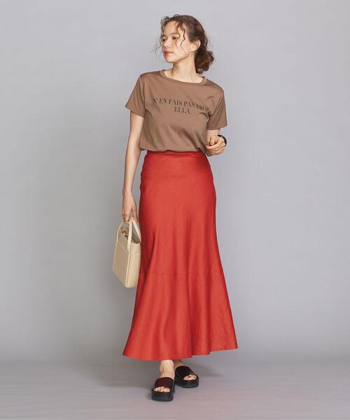 BEAUTY&YOUTH UNITED ARROWS(ビューティーアンドユースユナイテッドアローズ)の「BY コットンプリントTシャツ(Tシャツ/カットソー・レディース・ベージュ/ブラック/ホワイト/その他3・FREE)」の4枚目の写真