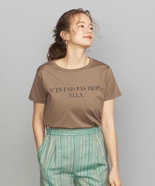BEAUTY&YOUTH UNITED ARROWS(ビューティーアンドユースユナイテッドアローズ)の「BY コットンプリントTシャツ(Tシャツ/カットソー・レディース・ベージュ/ブラック/ホワイト/その他3・FREE)」の3枚目の写真