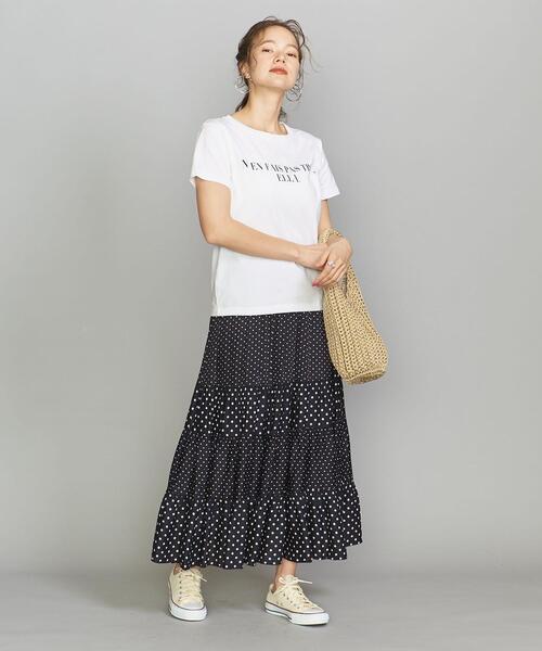 BEAUTY&YOUTH UNITED ARROWS(ビューティーアンドユースユナイテッドアローズ)の「BY コットンプリントTシャツ(Tシャツ/カットソー・レディース・ベージュ/ブラック/ホワイト/その他3・FREE)」の9枚目の写真