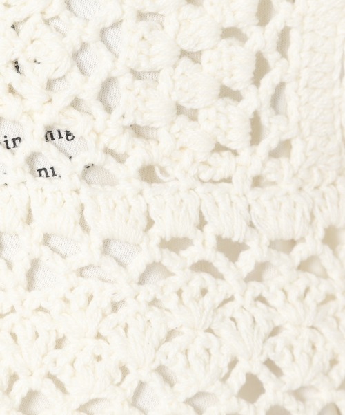 mysty woman(ミスティウーマン)の「かぎ針ビスチェ 945019(ベスト・レディース・オフホワイト/ライトベージュ/ブラック・FREE)」の9枚目の写真