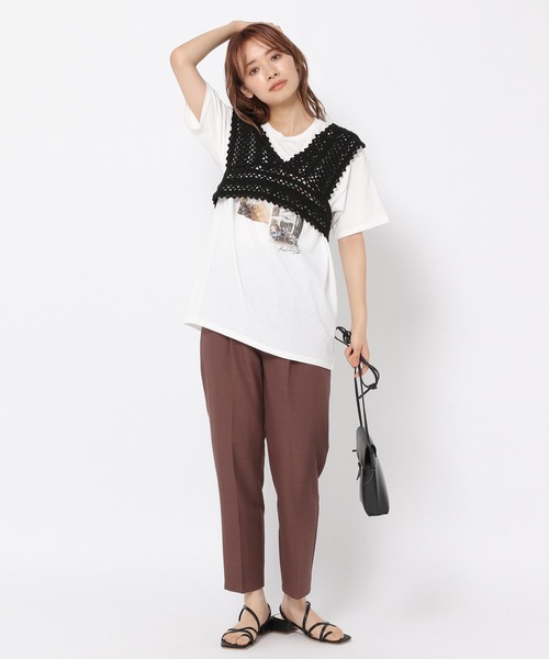 mysty woman(ミスティウーマン)の「かぎ針ビスチェ 945019(ベスト・レディース・オフホワイト/ライトベージュ/ブラック・FREE)」の21枚目の写真