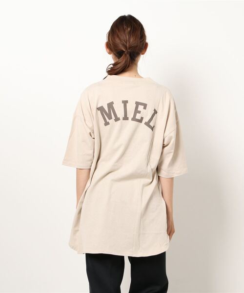 Samansa Mos2（サマンサ モスモス）の「ロゴチュニックTee（Tシャツ/カットソー・レディース・ベージュ/オフホワイト/チャコール・ﾌﾘ-）」の6枚目の写真