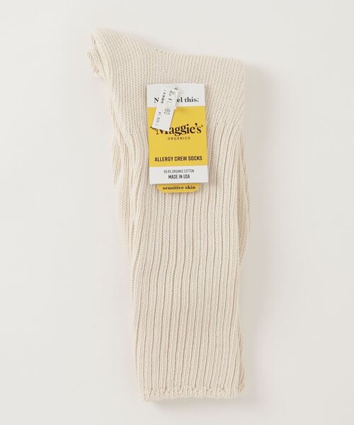 BEAVER（ビーバー）の「Maggie's ORGANICS/マギーズオーガニックス　ALLERGY CREW SOCKS　ソックス（ソックス/靴下・メンズ・ブラック/ナチュラル・SMALL/LARGE）」の2枚目の写真