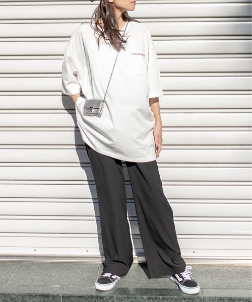 RASVOA(ラスボア)の「WEATHER PRINT Tシャツ(Tシャツ/カットソー・レディース・オフホワイト/ブラック・FREE)」の6枚目の写真