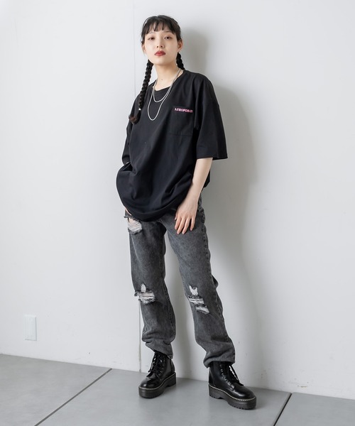 RASVOA(ラスボア)の「WEATHER PRINT Tシャツ(Tシャツ/カットソー・レディース・オフホワイト/ブラック・FREE)」の14枚目の写真