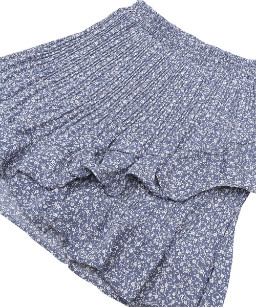 Figments（フィグメンツ）の「ヴィンテージ花柄フリルミニスカート（スカート・レディース・ブラック/ブルー・FREE）」の4枚目の写真