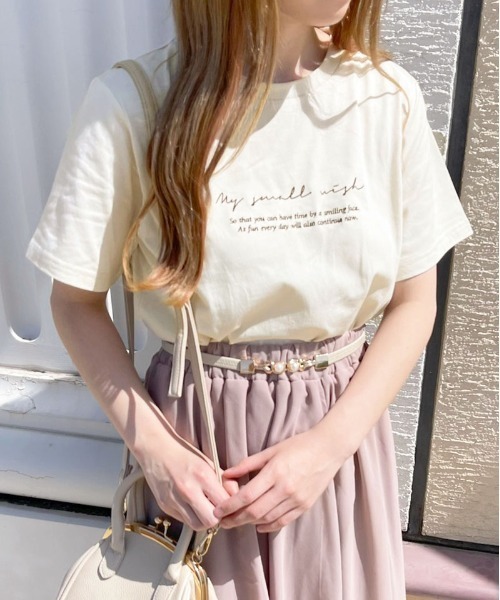 apres jour（アプレジュール）の「ちびロゴTシャツ【ZOZOTOWN限定アイテム】（Tシャツ/カットソー・レディース・オフホワイト/ピンクベージュ/アイボリー/モカ・フリー/X-LARGE）」の7枚目の写真