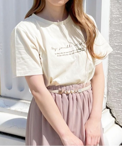 apres jour（アプレジュール）の「ちびロゴTシャツ【ZOZOTOWN限定アイテム】（Tシャツ/カットソー・レディース・オフホワイト/ピンクベージュ/アイボリー/モカ・フリー/X-LARGE）」の15枚目の写真