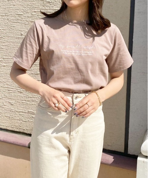 apres jour（アプレジュール）の「ちびロゴTシャツ【ZOZOTOWN限定アイテム】（Tシャツ/カットソー・レディース・オフホワイト/ピンクベージュ/アイボリー/モカ・フリー/X-LARGE）」の21枚目の写真