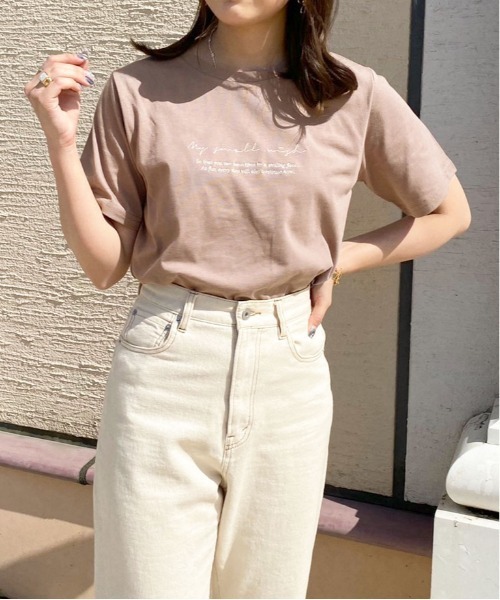 apres jour（アプレジュール）の「ちびロゴTシャツ【ZOZOTOWN限定アイテム】（Tシャツ/カットソー・レディース・オフホワイト/ピンクベージュ/アイボリー/モカ・フリー/X-LARGE）」の16枚目の写真