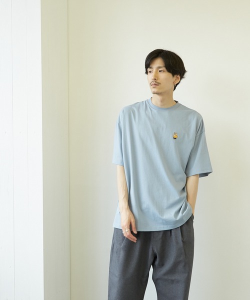VIBGYOR(ヴィブジョー)の「【VIBGYOR BY AS】フロント刺繍バックプリントTEE(RE)(Tシャツ/カットソー・メンズ・ホワイト/ブルー/ブラック系その他・MEDIUM/LARGE)」の5枚目の写真