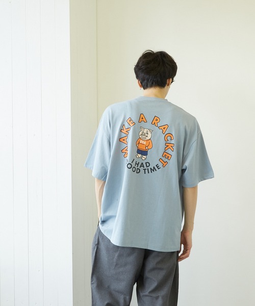VIBGYOR(ヴィブジョー)の「【VIBGYOR BY AS】フロント刺繍バックプリントTEE(RE)(Tシャツ/カットソー・メンズ・ホワイト/ブルー/ブラック系その他・MEDIUM/LARGE)」の6枚目の写真