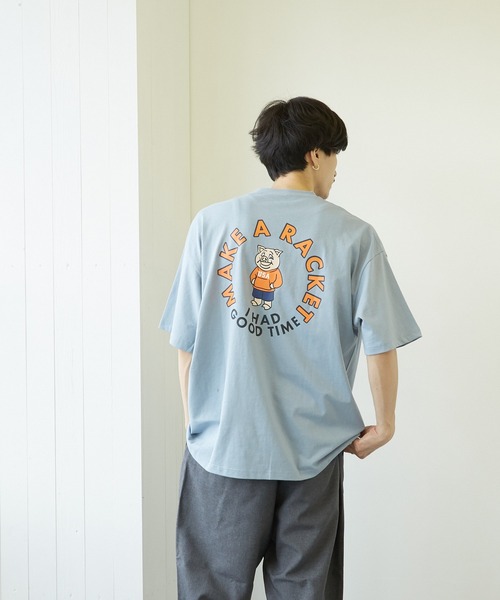 VIBGYOR(ヴィブジョー)の「【VIBGYOR BY AS】フロント刺繍バックプリントTEE(RE)(Tシャツ/カットソー・メンズ・ホワイト/ブルー/ブラック系その他・MEDIUM/LARGE)」の7枚目の写真