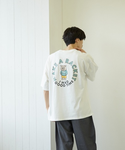 VIBGYOR(ヴィブジョー)の「【VIBGYOR BY AS】フロント刺繍バックプリントTEE(RE)(Tシャツ/カットソー・メンズ・ホワイト/ブルー/ブラック系その他・MEDIUM/LARGE)」の9枚目の写真