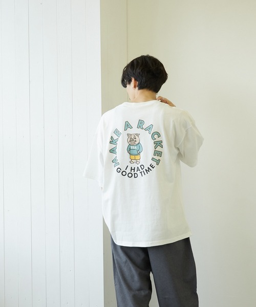 VIBGYOR(ヴィブジョー)の「【VIBGYOR BY AS】フロント刺繍バックプリントTEE(RE)(Tシャツ/カットソー・メンズ・ホワイト/ブルー/ブラック系その他・MEDIUM/LARGE)」の10枚目の写真