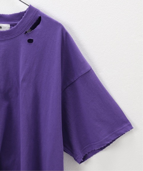 Oriens JOURNAL STANDARD（オリエンス ジャーナルスタンダード）の「[ユニセックス]ダメージルーズTシャツ（Tシャツ/カットソー・メンズ・ホワイト/パープル/オレンジ/ブラック系その他・MEDIUM/LARGE）」の8枚目の写真