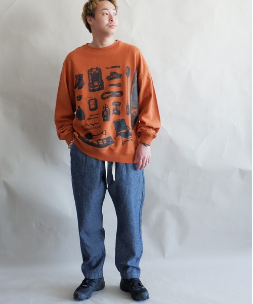 MANASTASH（マナスタッシュ）の「MANASTASH/マナスタッシュ　CAMPER'S SWEAT SHIRTS キャンパーズスウェットシャツ 7113105（スウェット・メンズ・ナチュラル/オレンジ系1・MEDIUM/LARGE/X-LARGE）」の7枚目の写真