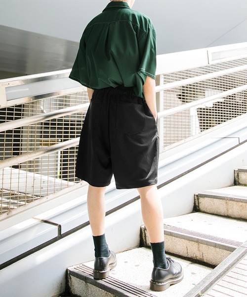 Adoon plain（アドーンプレーン）の「【Adoon plain】ナシジワイドハーフパンツ（その他パンツ・メンズ・ブラック/オフホワイト・MEDIUM/SMALL/LARGE）」の12枚目の写真