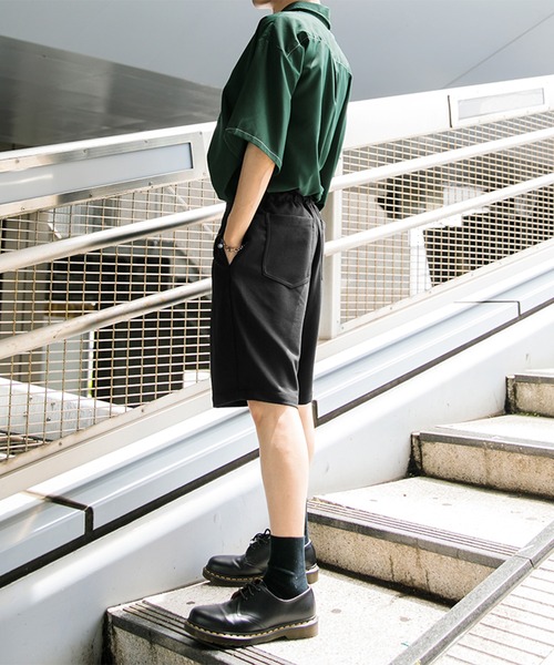 Adoon plain（アドーンプレーン）の「【Adoon plain】ナシジワイドハーフパンツ（その他パンツ・メンズ・ブラック/オフホワイト・MEDIUM/SMALL/LARGE）」の13枚目の写真