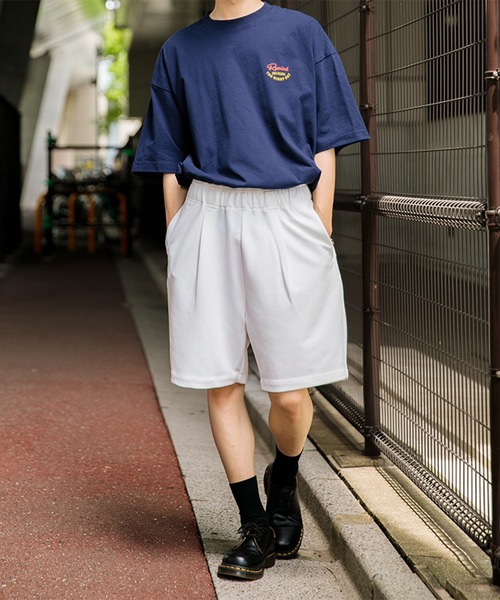 Adoon plain（アドーンプレーン）の「【Adoon plain】ナシジワイドハーフパンツ（その他パンツ・メンズ・ブラック/オフホワイト・MEDIUM/SMALL/LARGE）」の3枚目の写真