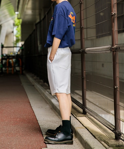 Adoon plain（アドーンプレーン）の「【Adoon plain】ナシジワイドハーフパンツ（その他パンツ・メンズ・ブラック/オフホワイト・MEDIUM/SMALL/LARGE）」の5枚目の写真