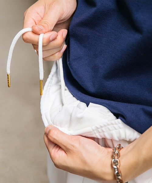 Adoon plain（アドーンプレーン）の「【Adoon plain】ナシジワイドハーフパンツ（その他パンツ・メンズ・ブラック/オフホワイト・MEDIUM/SMALL/LARGE）」の10枚目の写真