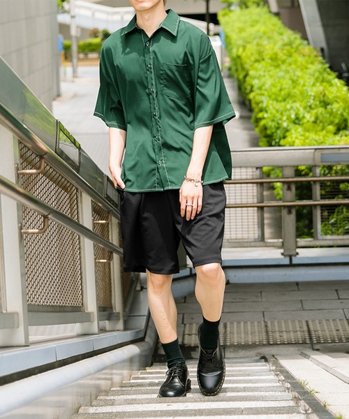 Adoon plain（アドーンプレーン）の「【Adoon plain】ナシジワイドハーフパンツ（その他パンツ・メンズ・ブラック/オフホワイト・MEDIUM/SMALL/LARGE）」の20枚目の写真