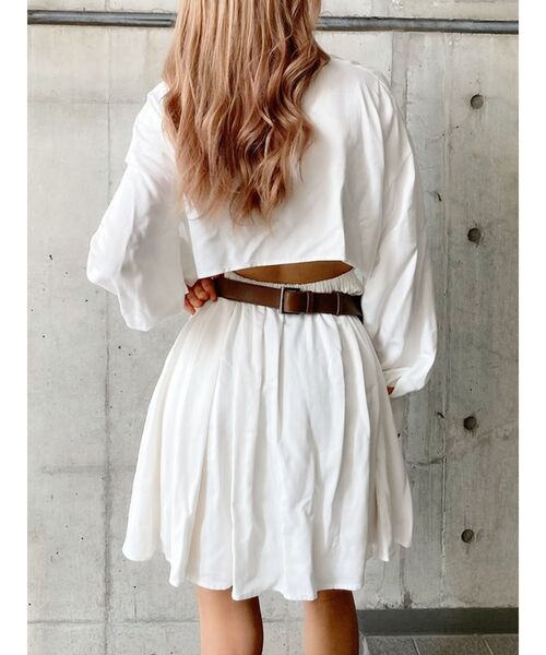 GYDA（ジェイダ）の「バックオープンシャツワンピース（ワンピース・レディース・ブラック/オフホワイト・FREE）」の12枚目の写真