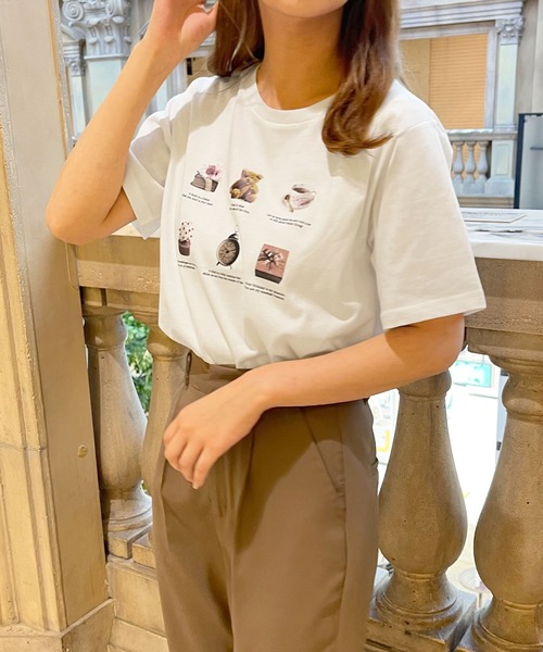apres jour（アプレジュール）の「アソートプリントバックロゴT【ZOZOTOWN限定アイテム】【6AP】（Tシャツ/カットソー・レディース・ホワイト系その他3/モカ/ラベンダー/アイボリー/ホワイト系その他2/ライトピンク/オフホワイト/ホワイト系その他・X-LARGE/フリー）」の12枚目の写真