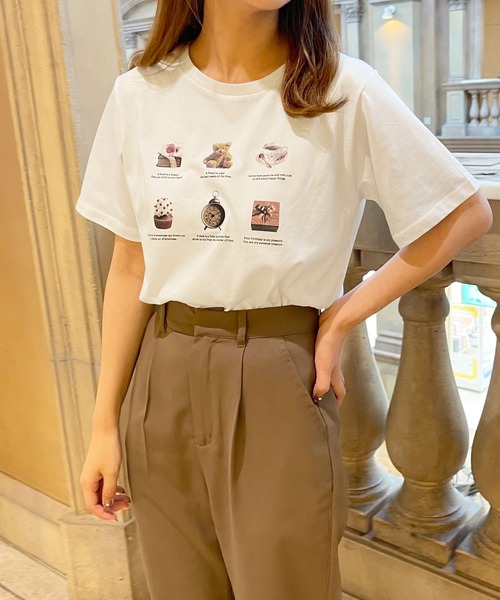 apres jour（アプレジュール）の「アソートプリントバックロゴT【ZOZOTOWN限定アイテム】【6AP】（Tシャツ/カットソー・レディース・ホワイト系その他3/モカ/ラベンダー/アイボリー/ホワイト系その他2/ライトピンク/オフホワイト/ホワイト系その他・X-LARGE/フリー）」の9枚目の写真