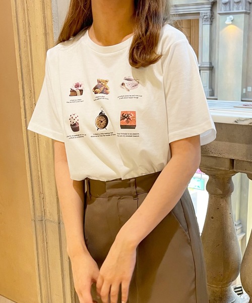 apres jour（アプレジュール）の「アソートプリントバックロゴT【ZOZOTOWN限定アイテム】【6AP】（Tシャツ/カットソー・レディース・ホワイト系その他3/モカ/ラベンダー/アイボリー/ホワイト系その他2/ライトピンク/オフホワイト/ホワイト系その他・X-LARGE/フリー）」の11枚目の写真