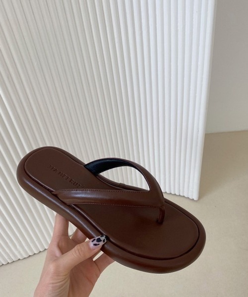 HALEY PESCA（ヘーリーペスカ）の「HALEY PESCA/ラウンドトゥ 厚底トングサンダル（サンダル・レディース・ブラウン/ブラック/ホワイト/アイボリー・36/38/37/39）」の13枚目の写真