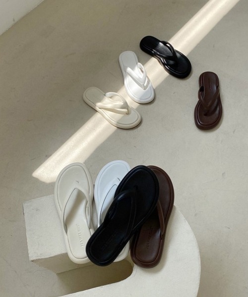 HALEY PESCA（ヘーリーペスカ）の「HALEY PESCA/ラウンドトゥ 厚底トングサンダル（サンダル・レディース・ブラウン/ブラック/ホワイト/アイボリー・36/38/37/39）」の6枚目の写真