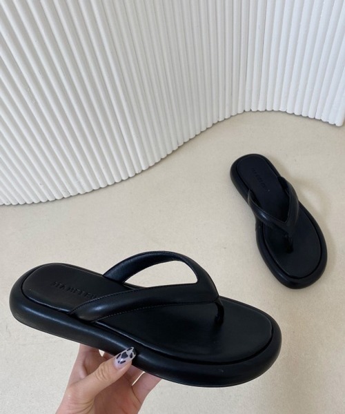 HALEY PESCA（ヘーリーペスカ）の「HALEY PESCA/ラウンドトゥ 厚底トングサンダル（サンダル・レディース・ブラウン/ブラック/ホワイト/アイボリー・36/38/37/39）」の8枚目の写真