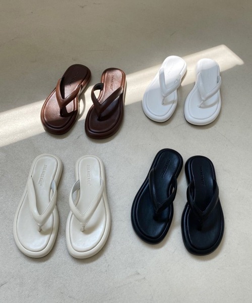 HALEY PESCA（ヘーリーペスカ）の「HALEY PESCA/ラウンドトゥ 厚底トングサンダル（サンダル・レディース・ブラウン/ブラック/ホワイト/アイボリー・36/38/37/39）」の15枚目の写真