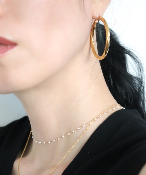 MIXTO（ミスト）の「ステンレス フープピアス（ピアス（両耳用）・レディース・ゴールド/シルバー・ONE SIZE）」の6枚目の写真