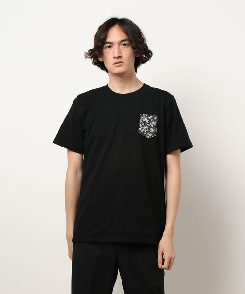 PAZZO(パッゾ)の「【PAZZO】 32/2天竺 クルーネック Tシャツ(Tシャツ/カットソー・メンズ・ブラック/ホワイト系その他・50/48/46)」の2枚目の写真
