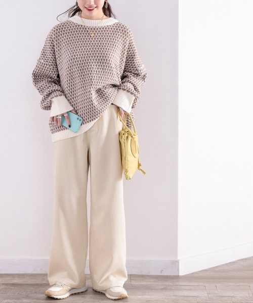 classicalelf（クラシカルエルフ）の「ワイドなのに美シルエット。セットアップも楽しめるコーデュロイパンツ。（その他パンツ・レディース・チャコールグレー/ベージュ/ブラウン/モカ・SMALL/MEDIUM/LARGE/X-LARGE/XX-LARGE）」の14枚目の写真