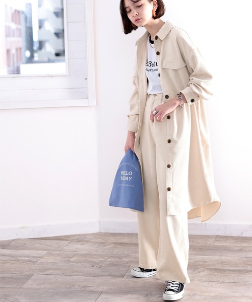 classicalelf（クラシカルエルフ）の「ワイドなのに美シルエット。セットアップも楽しめるコーデュロイパンツ。（その他パンツ・レディース・チャコールグレー/ベージュ/ブラウン/モカ・SMALL/MEDIUM/LARGE/X-LARGE/XX-LARGE）」の20枚目の写真