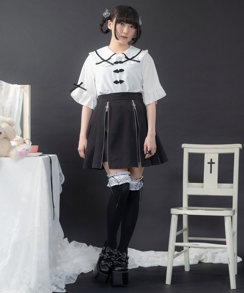 DearMyLove（ディアマイラブ）の「選べるリボンニーハイソックス（ソックス/靴下・レディース・ホワイト系その他2/ブラック系その他2/ブラック系その他/ホワイト系その他/ホワイト×ブラック/ブラック×ホワイト/オフホワイト/ホワイト/ブラック・23-25cm）」の14枚目の写真