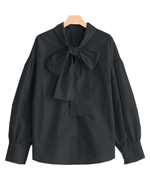 Pierrot（ピエロ）の「マルチwayビックリボンブラウス（シャツ/ブラウス・レディース・ライトグレー/オフホワイト/ネイビー/ブラック・M/L）」の9枚目の写真