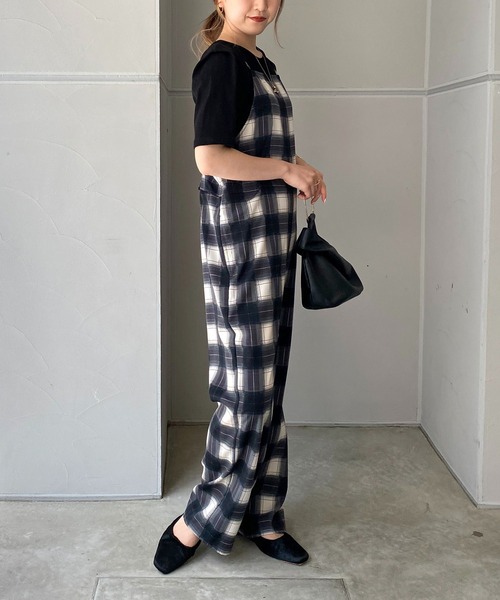 CAPRICIEUX LE'MAGE(カプリシューレマージュ)の「チェックキャミロンパース(サロペット/オーバーオール・レディース・グリーン/レッド・FREE)」の18枚目の写真