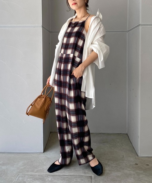 CAPRICIEUX LE'MAGE(カプリシューレマージュ)の「チェックキャミロンパース(サロペット/オーバーオール・レディース・グリーン/レッド・FREE)」の21枚目の写真