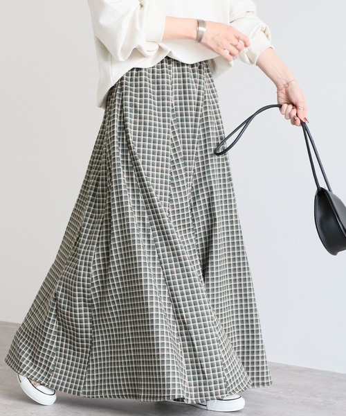 reca(レカ)の「チェックロングスカート(スカート・レディース・パープル系その他/ネイビー系/マスタード/ベージュ/グリーン・FREE)」の11枚目の写真