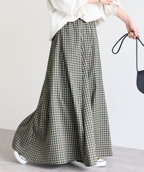 reca(レカ)の「チェックロングスカート(スカート・レディース・パープル系その他/ネイビー系/マスタード/ベージュ/グリーン・FREE)」の20枚目の写真