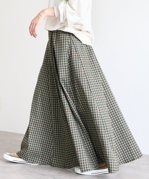 reca(レカ)の「チェックロングスカート(スカート・レディース・パープル系その他/ネイビー系/マスタード/ベージュ/グリーン・FREE)」の21枚目の写真